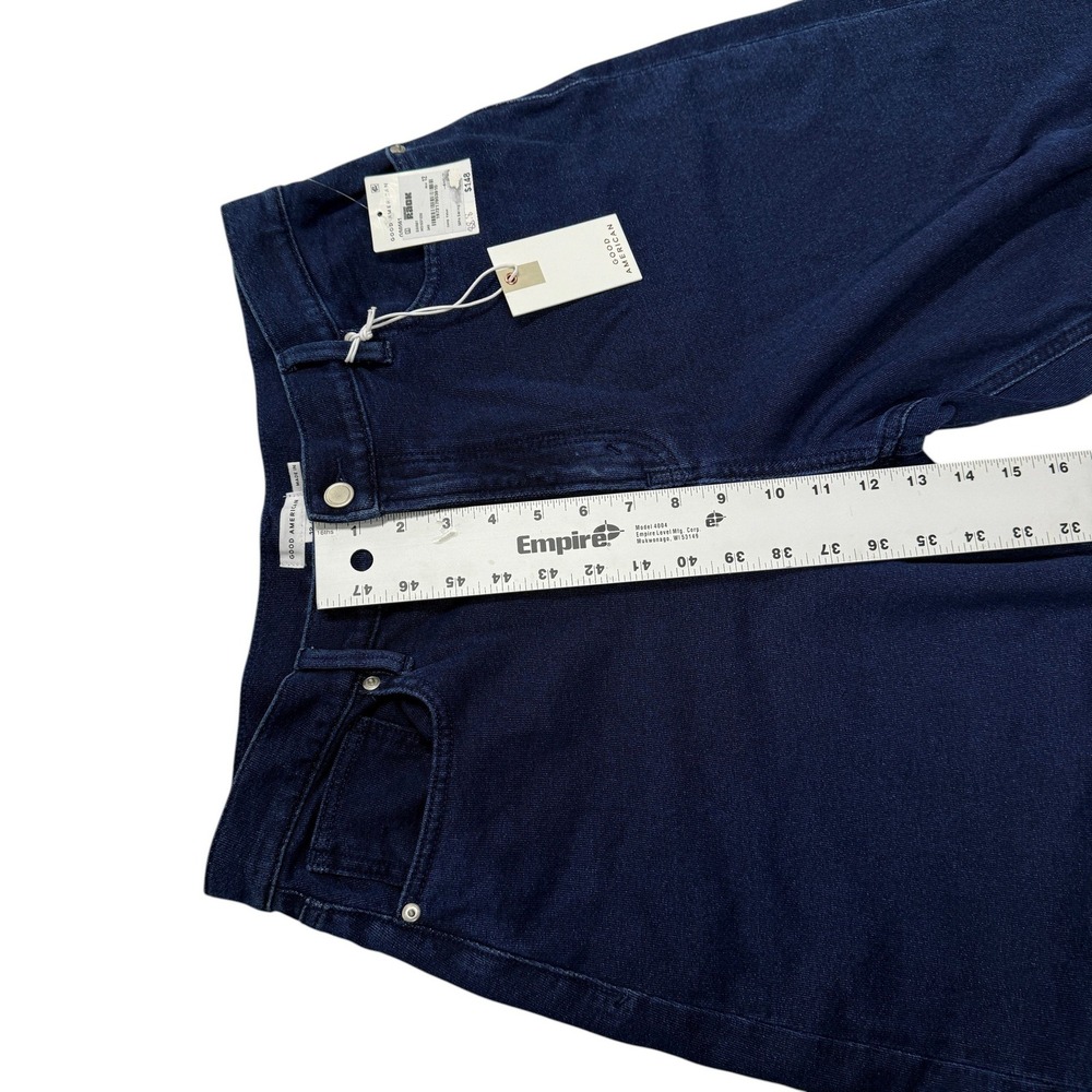 Good American Indigo Barrel Leg Jeans High Rise 100% Cotton Womens 12/31 NWT - Picture 10 of 10